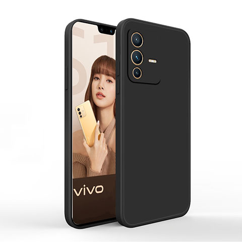 Silikon Hülle Handyhülle Ultra Dünn Flexible Schutzhülle 360 Grad Ganzkörper Tasche YK4 für Vivo V23 Pro 5G Schwarz