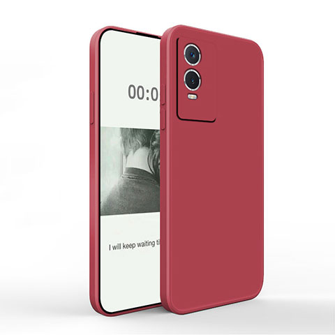 Silikon Hülle Handyhülle Ultra Dünn Flexible Schutzhülle 360 Grad Ganzkörper Tasche YK4 für Vivo Y76s 5G Rot