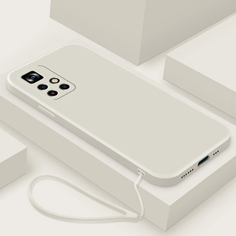 Silikon Hülle Handyhülle Ultra Dünn Flexible Schutzhülle 360 Grad Ganzkörper Tasche YK4 für Xiaomi Poco M4 Pro 5G Weiß