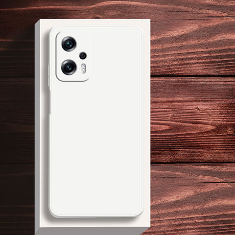 Silikon Hülle Handyhülle Ultra Dünn Flexible Schutzhülle 360 Grad Ganzkörper Tasche YK5 für Xiaomi Redmi Note 11T Pro 5G Weiß