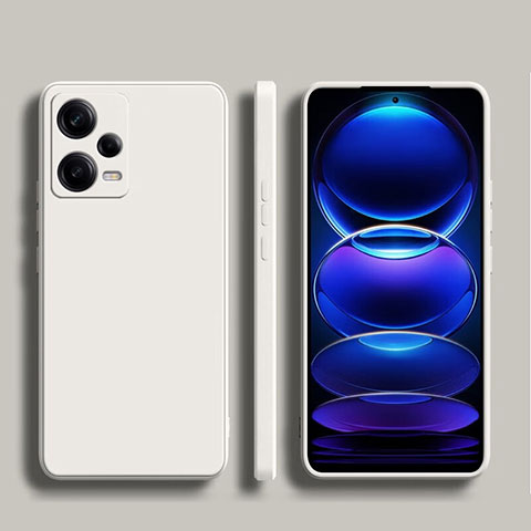 Silikon Hülle Handyhülle Ultra Dünn Flexible Schutzhülle 360 Grad Ganzkörper Tasche YK5 für Xiaomi Redmi Note 12 Pro 5G Weiß