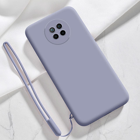 Silikon Hülle Handyhülle Ultra Dünn Flexible Schutzhülle 360 Grad Ganzkörper Tasche YK6 für Xiaomi Redmi Note 9T 5G Lavendel Grau