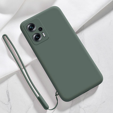 Silikon Hülle Handyhülle Ultra Dünn Flexible Schutzhülle 360 Grad Ganzkörper Tasche YK7 für Xiaomi Redmi Note 11T Pro+ Plus 5G Nachtgrün