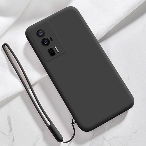 Silikon Hülle Handyhülle Ultra Dünn Flexible Schutzhülle 360 Grad Ganzkörper Tasche YK8 für Xiaomi Poco F5 Pro 5G Schwarz