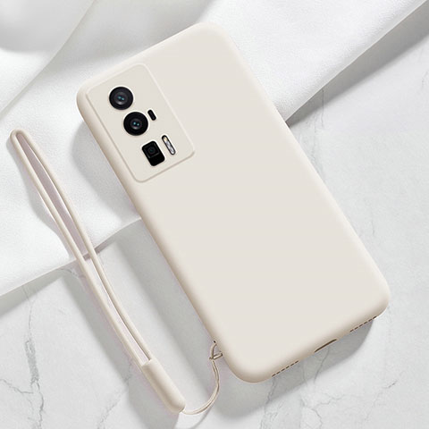 Silikon Hülle Handyhülle Ultra Dünn Flexible Schutzhülle 360 Grad Ganzkörper Tasche YK8 für Xiaomi Poco F5 Pro 5G Weiß