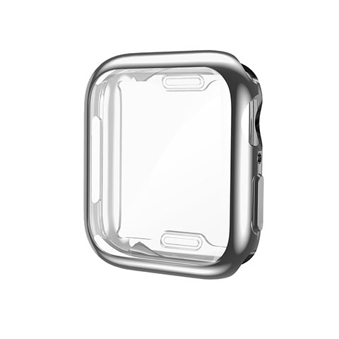 Silikon Hülle Handyhülle Ultra Dünn Flexible Schutzhülle Tasche S01 für Apple iWatch 5 40mm Silber