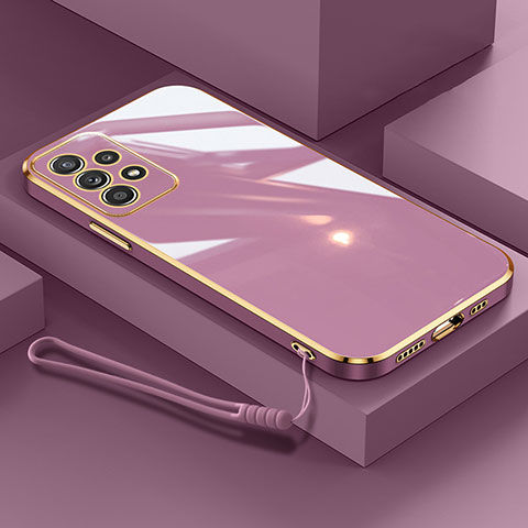 Silikon Hülle Handyhülle Ultra Dünn Flexible Schutzhülle Tasche S01 für Samsung Galaxy A13 4G Violett