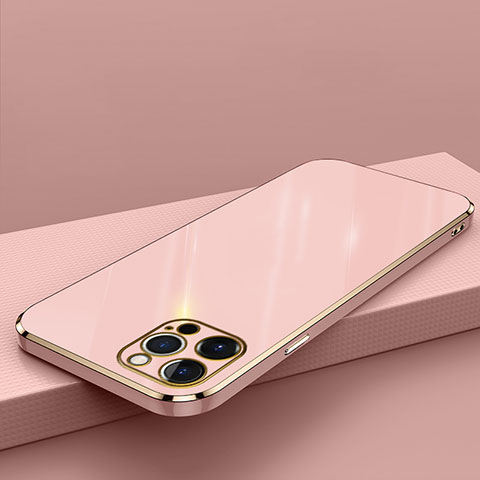 Silikon Hülle Handyhülle Ultra Dünn Flexible Schutzhülle Tasche S04 für Apple iPhone 13 Pro Max Rosegold