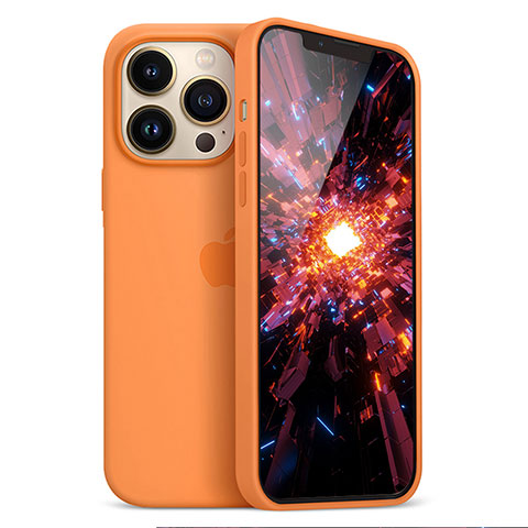 Silikon Hülle Handyhülle Ultra Dünn Flexible Schutzhülle Tasche S05 für Apple iPhone 13 Pro Orange