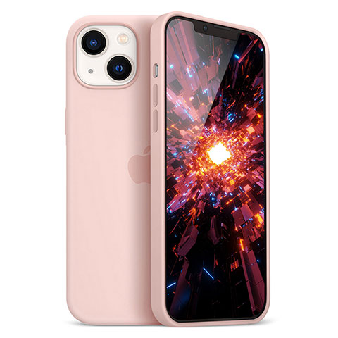 Silikon Hülle Handyhülle Ultra Dünn Flexible Schutzhülle Tasche S05 für Apple iPhone 14 Plus Rosegold