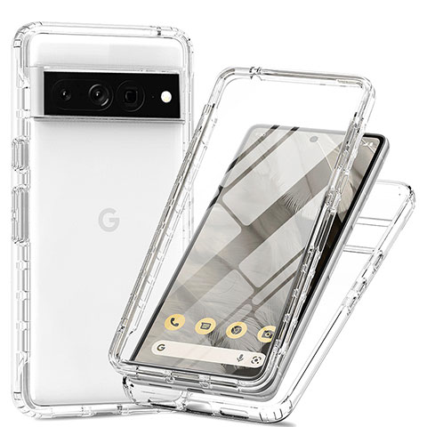 Silikon Hülle Handyhülle Ultra Dünn Flexible Schutzhülle Tasche Transparent Vorder und Rückseite 360 Grad Ganzkörper Farbverlauf für Google Pixel 7 Pro 5G Klar