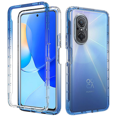 Silikon Hülle Handyhülle Ultra Dünn Flexible Schutzhülle Tasche Transparent Vorder und Rückseite 360 Grad Ganzkörper Farbverlauf für Huawei Honor 50 SE 5G Blau