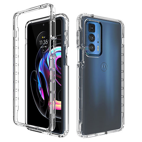 Silikon Hülle Handyhülle Ultra Dünn Flexible Schutzhülle Tasche Transparent Vorder und Rückseite 360 Grad Ganzkörper Farbverlauf für Motorola Moto Edge S Pro 5G Klar