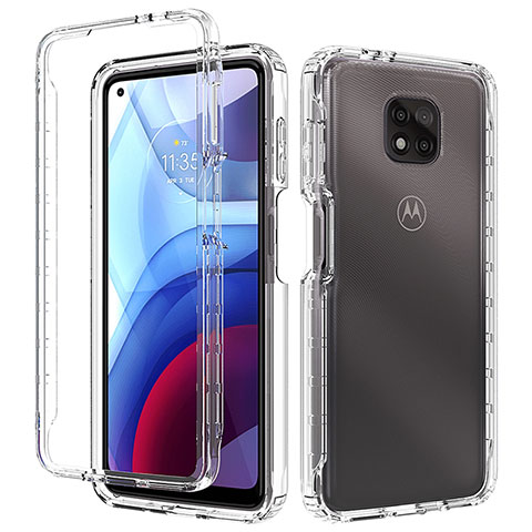 Silikon Hülle Handyhülle Ultra Dünn Flexible Schutzhülle Tasche Transparent Vorder und Rückseite 360 Grad Ganzkörper Farbverlauf für Motorola Moto G Power (2021) Klar