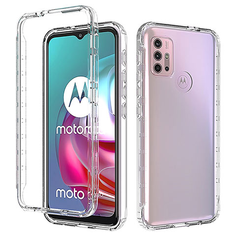 Silikon Hülle Handyhülle Ultra Dünn Flexible Schutzhülle Tasche Transparent Vorder und Rückseite 360 Grad Ganzkörper Farbverlauf für Motorola Moto G10 Klar