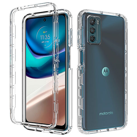 Silikon Hülle Handyhülle Ultra Dünn Flexible Schutzhülle Tasche Transparent Vorder und Rückseite 360 Grad Ganzkörper Farbverlauf für Motorola Moto G42 Klar