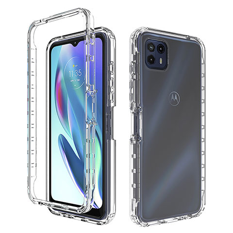 Silikon Hülle Handyhülle Ultra Dünn Flexible Schutzhülle Tasche Transparent Vorder und Rückseite 360 Grad Ganzkörper Farbverlauf für Motorola Moto G50 5G Klar