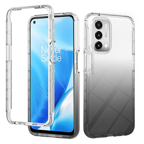 Silikon Hülle Handyhülle Ultra Dünn Flexible Schutzhülle Tasche Transparent Vorder und Rückseite 360 Grad Ganzkörper Farbverlauf für Oppo A74 5G Schwarz