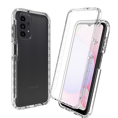 Silikon Hülle Handyhülle Ultra Dünn Flexible Schutzhülle Tasche Transparent Vorder und Rückseite 360 Grad Ganzkörper Farbverlauf für Samsung Galaxy A13 4G Klar