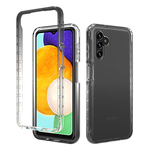 Silikon Hülle Handyhülle Ultra Dünn Flexible Schutzhülle Tasche Transparent Vorder und Rückseite 360 Grad Ganzkörper Farbverlauf für Samsung Galaxy A13 5G Dunkelgrau