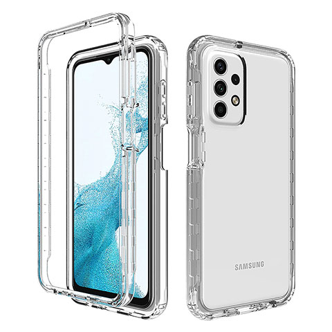 Silikon Hülle Handyhülle Ultra Dünn Flexible Schutzhülle Tasche Transparent Vorder und Rückseite 360 Grad Ganzkörper Farbverlauf für Samsung Galaxy A23 5G Klar