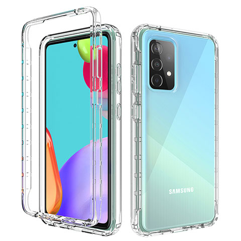 Silikon Hülle Handyhülle Ultra Dünn Flexible Schutzhülle Tasche Transparent Vorder und Rückseite 360 Grad Ganzkörper Farbverlauf für Samsung Galaxy A52s 5G Klar