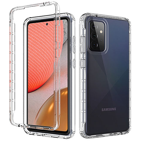 Silikon Hülle Handyhülle Ultra Dünn Flexible Schutzhülle Tasche Transparent Vorder und Rückseite 360 Grad Ganzkörper Farbverlauf für Samsung Galaxy A72 4G Klar