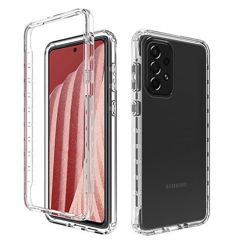 Silikon Hülle Handyhülle Ultra Dünn Flexible Schutzhülle Tasche Transparent Vorder und Rückseite 360 Grad Ganzkörper Farbverlauf für Samsung Galaxy A73 5G Klar