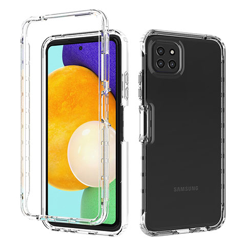 Silikon Hülle Handyhülle Ultra Dünn Flexible Schutzhülle Tasche Transparent Vorder und Rückseite 360 Grad Ganzkörper Farbverlauf für Samsung Galaxy F42 5G Klar