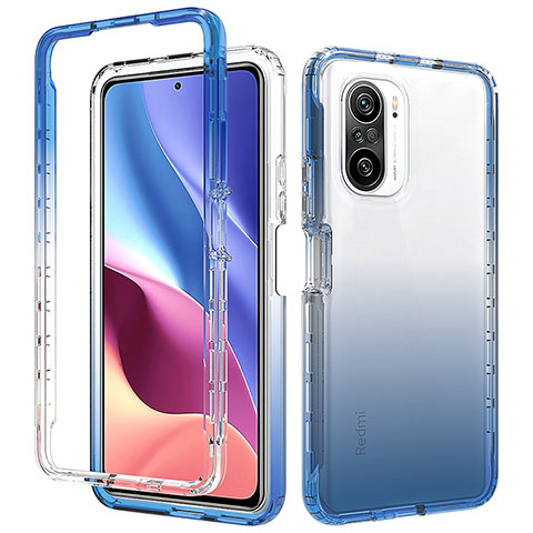 Silikon Hülle Handyhülle Ultra Dünn Flexible Schutzhülle Tasche Transparent Vorder und Rückseite 360 Grad Ganzkörper Farbverlauf für Xiaomi Mi 11i 5G Blau