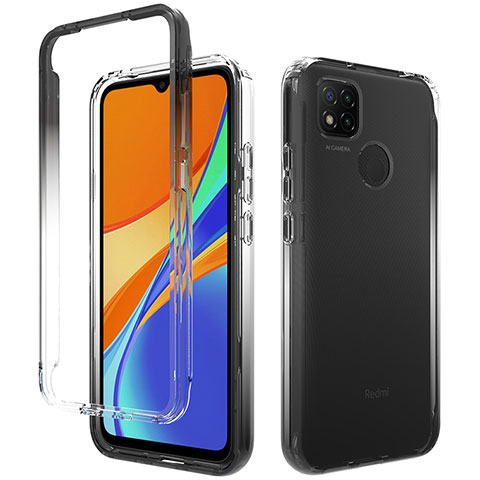 Silikon Hülle Handyhülle Ultra Dünn Flexible Schutzhülle Tasche Transparent Vorder und Rückseite 360 Grad Ganzkörper Farbverlauf für Xiaomi Redmi 9 Activ Blau