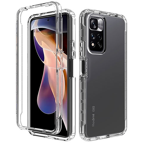 Silikon Hülle Handyhülle Ultra Dünn Flexible Schutzhülle Tasche Transparent Vorder und Rückseite 360 Grad Ganzkörper Farbverlauf für Xiaomi Redmi Note 11 Pro+ Plus 5G Klar