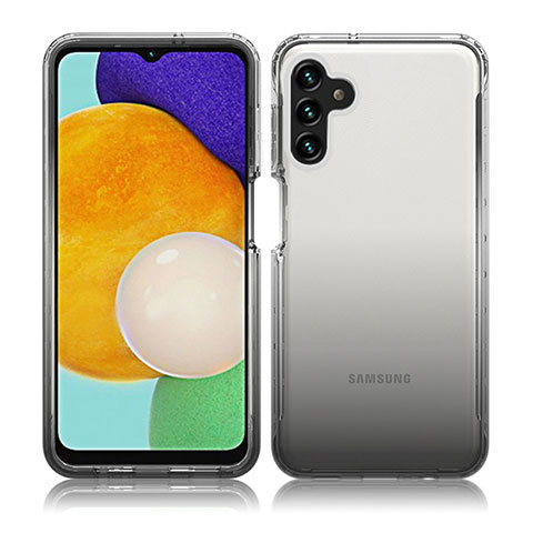 Silikon Hülle Handyhülle Ultra Dünn Flexible Schutzhülle Tasche Transparent Vorder und Rückseite 360 Grad Ganzkörper Farbverlauf JX1 für Samsung Galaxy A04s Schwarz