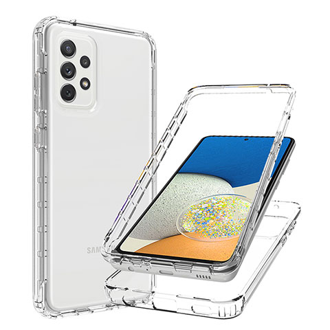 Silikon Hülle Handyhülle Ultra Dünn Flexible Schutzhülle Tasche Transparent Vorder und Rückseite 360 Grad Ganzkörper Farbverlauf JX1 für Samsung Galaxy A73 5G Klar