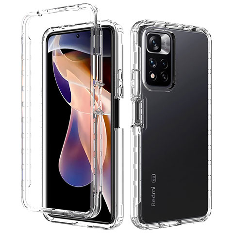 Silikon Hülle Handyhülle Ultra Dünn Flexible Schutzhülle Tasche Transparent Vorder und Rückseite 360 Grad Ganzkörper Farbverlauf JX1 für Xiaomi Mi 11i 5G (2022) Klar