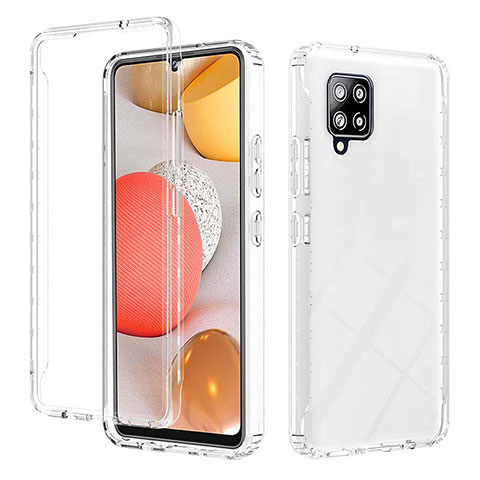 Silikon Hülle Handyhülle Ultra Dünn Flexible Schutzhülle Tasche Transparent Vorder und Rückseite 360 Grad Ganzkörper Farbverlauf YB2 für Samsung Galaxy A42 5G Klar