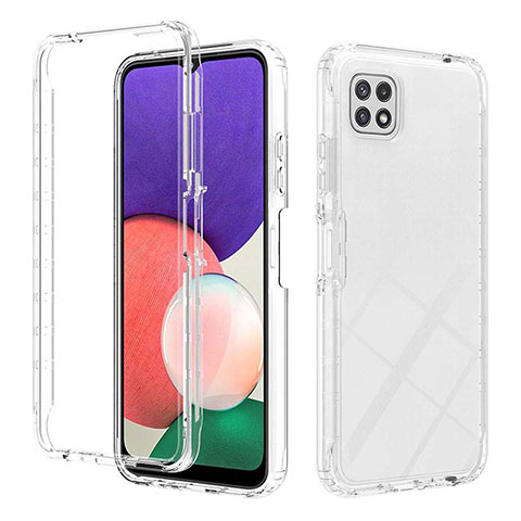 Silikon Hülle Handyhülle Ultra Dünn Flexible Schutzhülle Tasche Transparent Vorder und Rückseite 360 Grad Ganzkörper Farbverlauf ZJ2 für Samsung Galaxy A22s 5G Klar