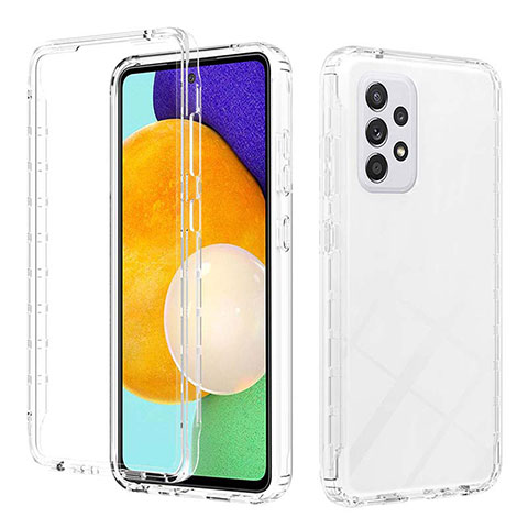 Silikon Hülle Handyhülle Ultra Dünn Flexible Schutzhülle Tasche Transparent Vorder und Rückseite 360 Grad Ganzkörper Farbverlauf ZJ2 für Samsung Galaxy A52 4G Klar