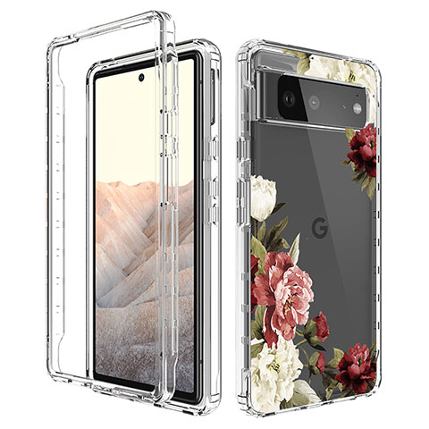 Silikon Hülle Handyhülle Ultra Dünn Flexible Schutzhülle Tasche Transparent Vorder und Rückseite 360 Grad Ganzkörper für Google Pixel 6 5G Braun