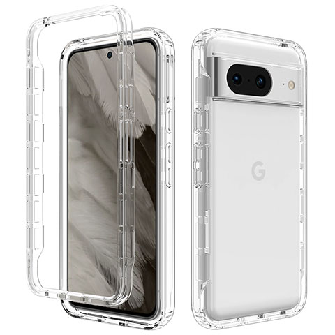 Silikon Hülle Handyhülle Ultra Dünn Flexible Schutzhülle Tasche Transparent Vorder und Rückseite 360 Grad Ganzkörper für Google Pixel 8 5G Klar