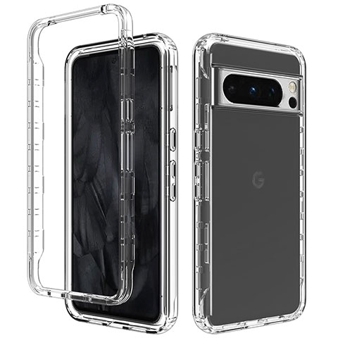 Silikon Hülle Handyhülle Ultra Dünn Flexible Schutzhülle Tasche Transparent Vorder und Rückseite 360 Grad Ganzkörper für Google Pixel 8 Pro 5G Klar