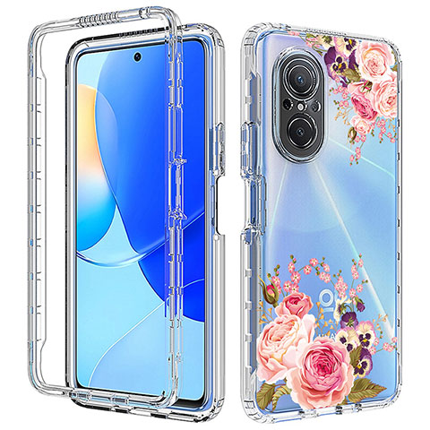 Silikon Hülle Handyhülle Ultra Dünn Flexible Schutzhülle Tasche Transparent Vorder und Rückseite 360 Grad Ganzkörper für Huawei Honor 50 SE 5G Pink