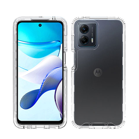 Silikon Hülle Handyhülle Ultra Dünn Flexible Schutzhülle Tasche Transparent Vorder und Rückseite 360 Grad Ganzkörper für Motorola Moto G 5G (2023) Klar