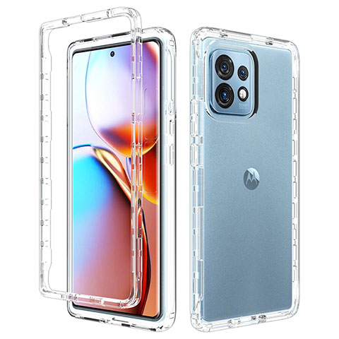 Silikon Hülle Handyhülle Ultra Dünn Flexible Schutzhülle Tasche Transparent Vorder und Rückseite 360 Grad Ganzkörper für Motorola Moto X40 5G Klar