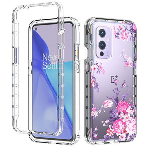 Silikon Hülle Handyhülle Ultra Dünn Flexible Schutzhülle Tasche Transparent Vorder und Rückseite 360 Grad Ganzkörper für OnePlus 9 5G Rosa