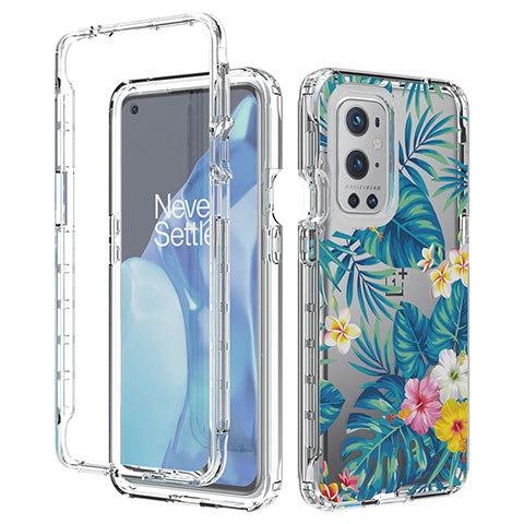 Silikon Hülle Handyhülle Ultra Dünn Flexible Schutzhülle Tasche Transparent Vorder und Rückseite 360 Grad Ganzkörper für OnePlus 9 Pro 5G Hellblau