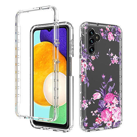 Silikon Hülle Handyhülle Ultra Dünn Flexible Schutzhülle Tasche Transparent Vorder und Rückseite 360 Grad Ganzkörper für Samsung Galaxy A04s Rosa