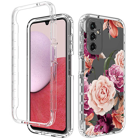 Silikon Hülle Handyhülle Ultra Dünn Flexible Schutzhülle Tasche Transparent Vorder und Rückseite 360 Grad Ganzkörper für Samsung Galaxy A14 4G Pink