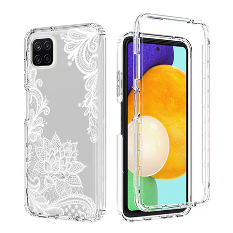 Silikon Hülle Handyhülle Ultra Dünn Flexible Schutzhülle Tasche Transparent Vorder und Rückseite 360 Grad Ganzkörper für Samsung Galaxy A22s 5G Weiß