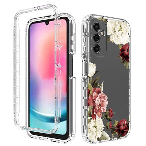 Silikon Hülle Handyhülle Ultra Dünn Flexible Schutzhülle Tasche Transparent Vorder und Rückseite 360 Grad Ganzkörper für Samsung Galaxy A24 4G Bunt